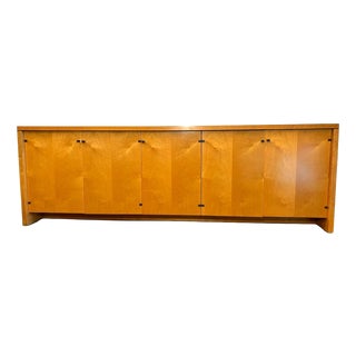 Birch Wood and Brass Sideboard by Pierre Balmain, 1980 For Sale