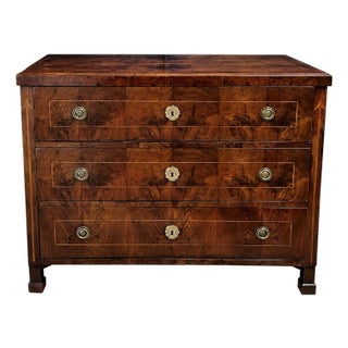 Austrian Biedermeier Mahogany Veneered Chest of Drawers For Sale