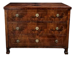 Austrian Biedermeier Mahogany Veneered Chest of Drawers