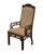 BERNHARDT FURNITURE Solid Walnut Asian Chinoiserie Style Dining Arm Chair 46" High 24" Wide 24" Deep Seat: 20" High Arms:...