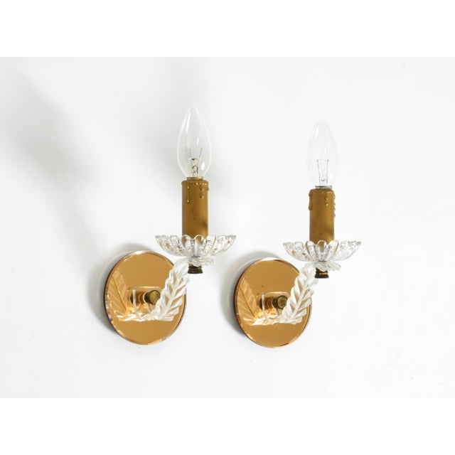 Two very rare original 1960s wall lamps like Barovier & Toso. Made in Italy. Beautiful, elegant Italian design. The lamp...