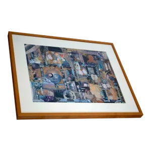 Contemporary Collage Signed Day 1995 Framed
