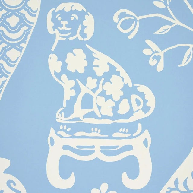 Asian Sample - Schumacher Hellene Wallpaper in Sky For Sale - Image 3 of 4