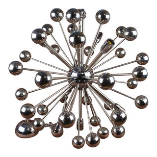 1960s Vintage Sputnik Chrome Chandelier For Sale