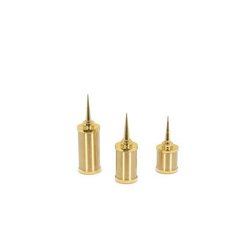 Gilded Brass Candleholders, Set of 3 For Sale - Image 6 of 6