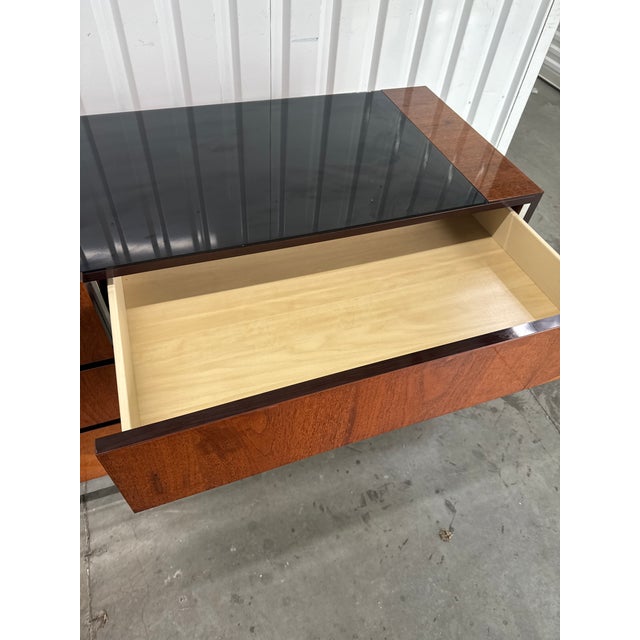 Italian Modern High Gloss Dresser Credenza With Black Glass Top by Alf Italia For Sale In Philadelphia - Image 6 of 12