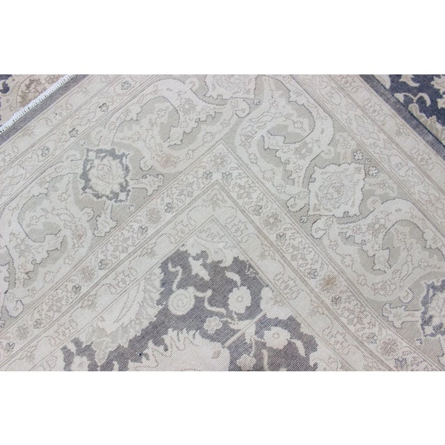 Large Vintage Tabriz Rug With All-Over Motif Design in Steel Gray and Tan 11'5 X 15'11 For Sale - Image 13 of 13