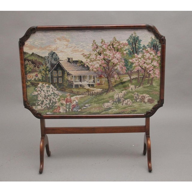 Mid-Century Walnut Fire Screen Table, 1950s For Sale - Image 9 of 9