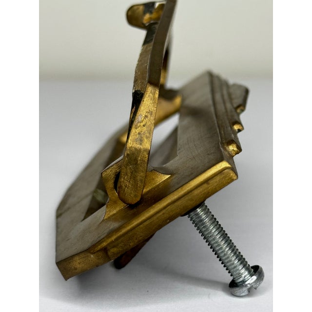 British Art Deco Brass Door Knocker Mail Slot C1925 Original Design For Sale - Image 6 of 12