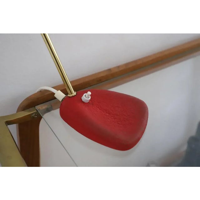 Metal Red Table Lamp from Moletz, 1950s For Sale - Image 7 of 9