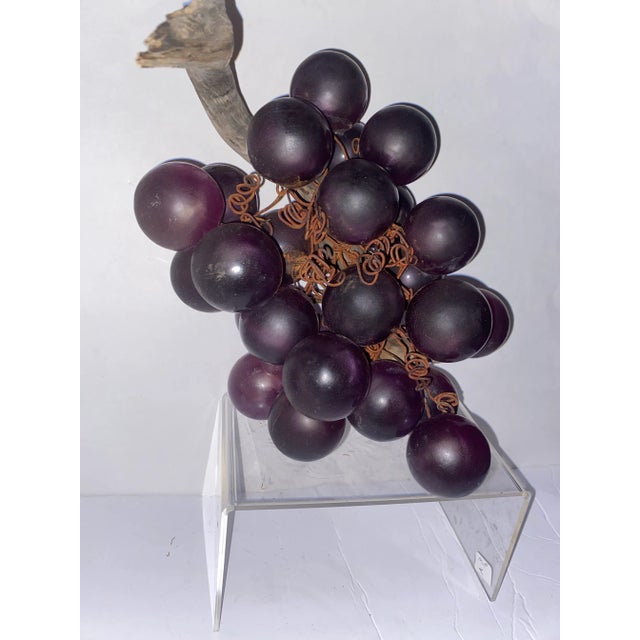 Purple Lucite Grapes .Vintage Lucite Grape Cluster. Lucite Grape Cluster For Sale - Image 8 of 12