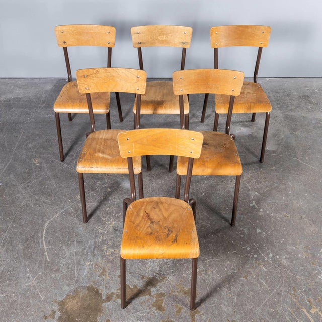 Vintage French Stacking Dining Chairs, 1950s, Set of 4 For Sale - Image 6 of 13