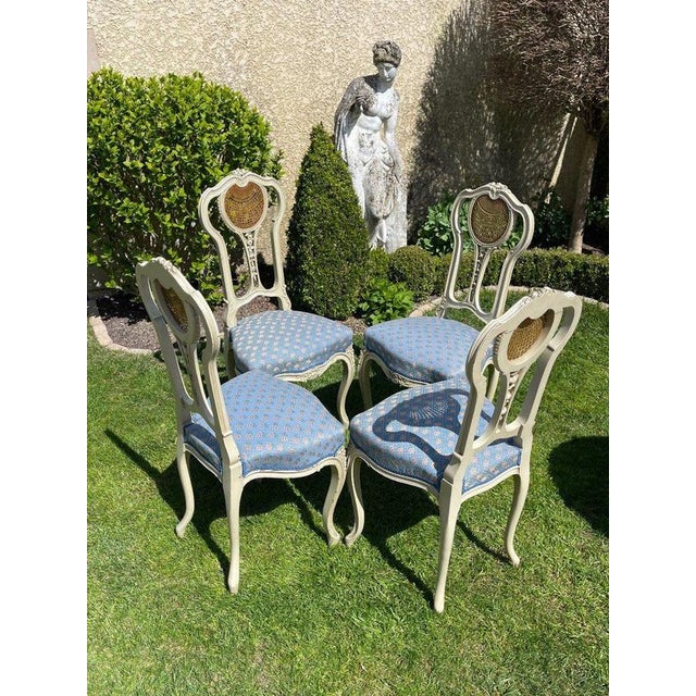 Wood Louis XV Style Lacquered Chairs, Set of 4 For Sale - Image 7 of 10