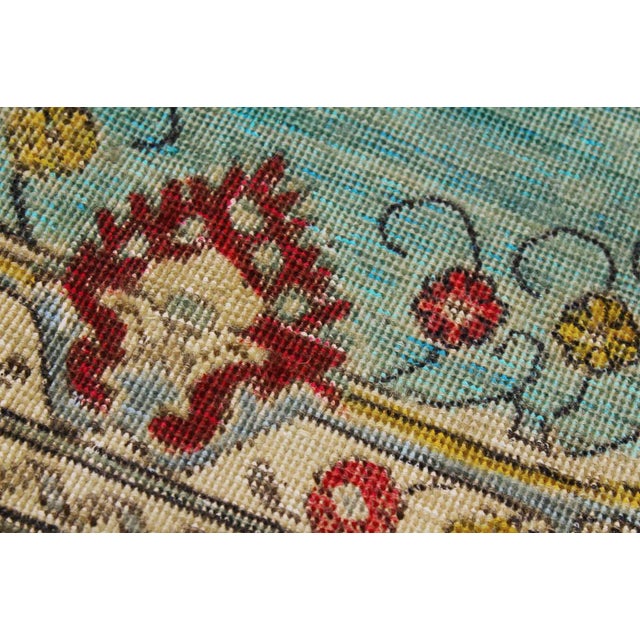 Textile Shabby Chic1990's Vintage Blue/Red Wool Rug - 8'0'' X 11'10'' For Sale - Image 7 of 10