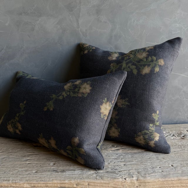 Wabi Sabi French Linen Roses Accent Pillow in Ocré For Sale - Image 10 of 10
