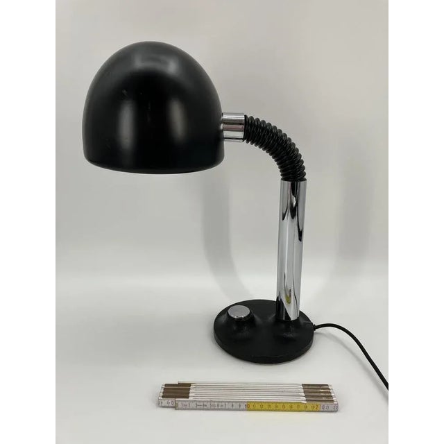 Vintage Office Desk Lamp with Black Painted Metal Screen, Germany Around 1960 For Sale - Image 4 of 11