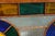 Art / Stained Glass & Wood Window Panel / Color W/ Yellow & Blue Arches in Center For Sale - Image 10 of 17