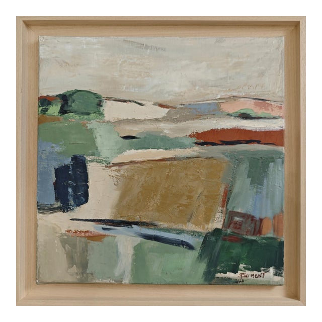 Horizon Silencieux, Abstract Landscape, Expressionism, Framed by Sophie Dumont For Sale