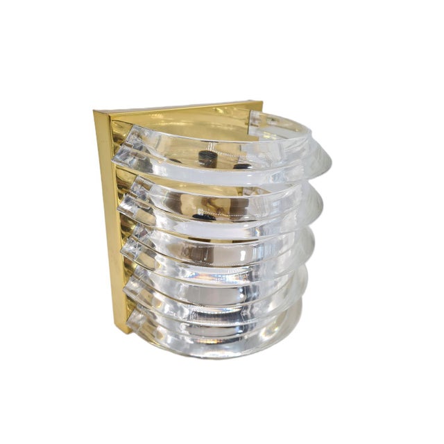 Prometeusz Wall Lamp in Brass with Transparent Acrylic Elements, Poland, 1980s For Sale - Image 14 of 14