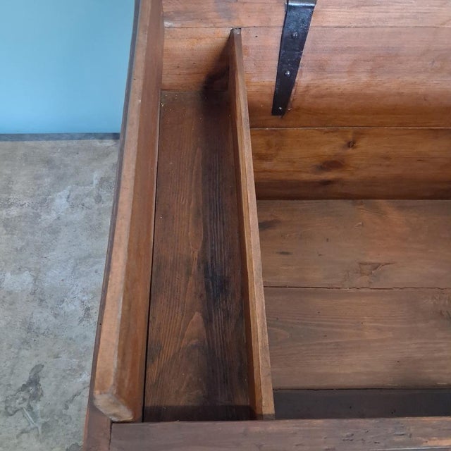 Antique Hand-Painted Folk Art Chest in Blue and Red, 1841 For Sale - Image 16 of 18