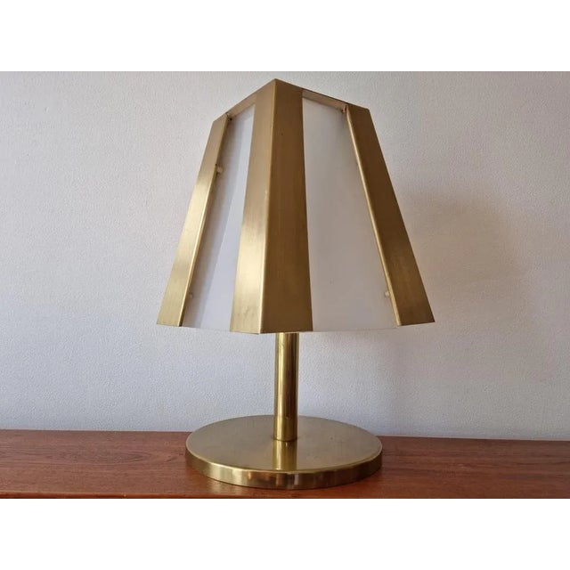 Gold Large Mid-Century Brass Table Lamp, 1970s For Sale - Image 8 of 11