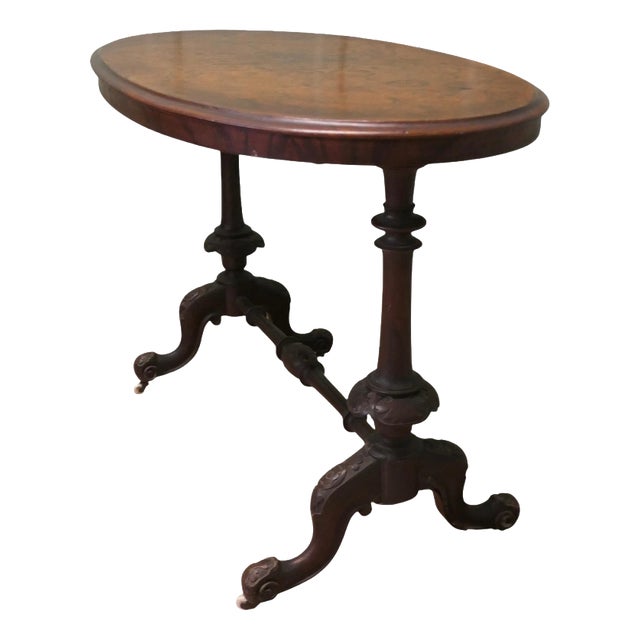 Victorian Oval Walnut Centre Table For Sale