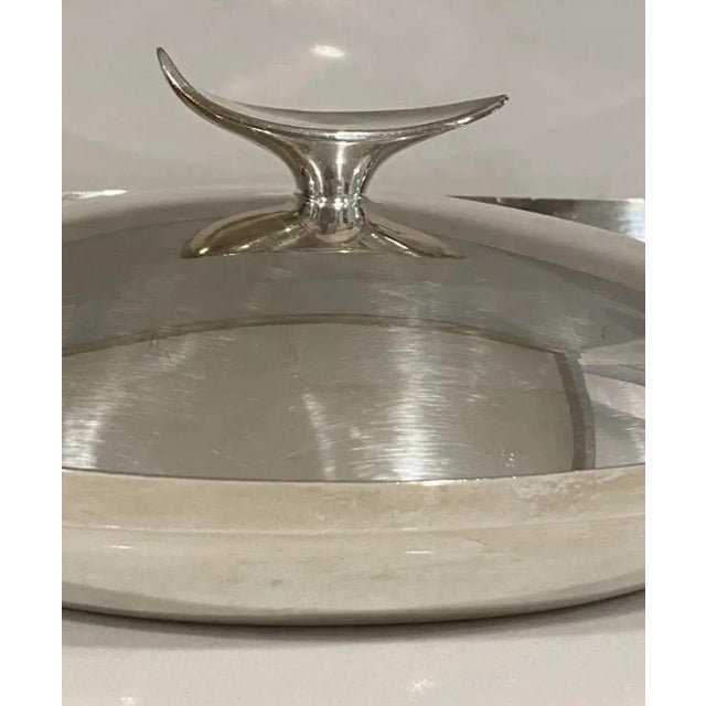 Gorham Silver Co. Gorham by Maestri Silver Plate Diamond Serving Bowl Covered Dish For Sale - Image 4 of 7