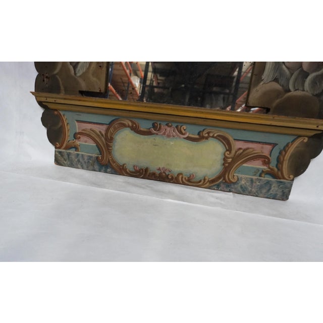 Brown 19th C Hand Painted Mirror With Angels by Mla For Sale - Image 8 of 18