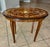 Italian Sorrento expertly handcrafted oval side or end table made of maple and fruitwood Inlaid marquetry. Great overall...