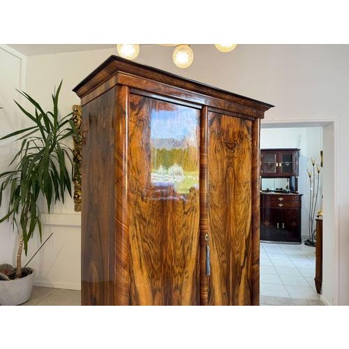 Antique Biedermeier Wardrobe or Hall Cupboard For Sale - Image 6 of 12