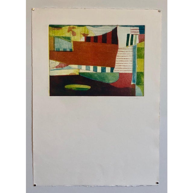 Pierre Obando, Abstract Modernist Colorful Bold Monoprint Monotype Painting Print Pierre Obando, 1997 For Sale In Miami - Image 6 of 6