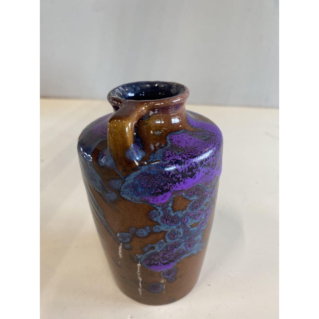 Mid-Century Brown, Purple and Blue Ceramic Vase from Scheurich, 1954 For Sale - Image 4 of 14