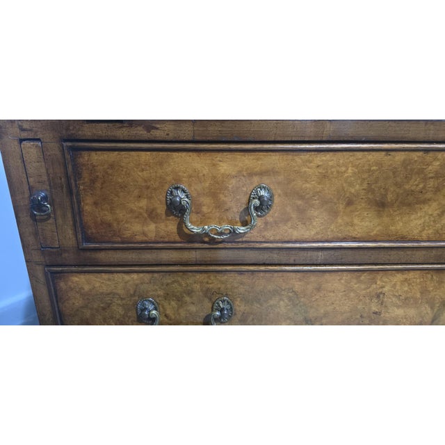 Queen Anne Burr Walnut Bureau For Sale - Image 9 of 15