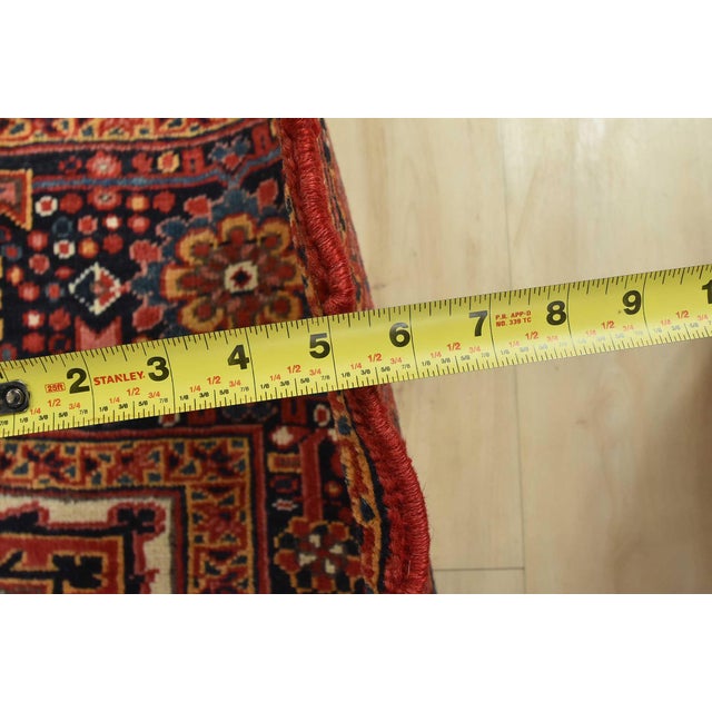Heriz Rug 8’5” X 10’9” Red Wool Vintage Traditional Hand-Knotted Oriental Carpet For Sale - Image 13 of 15