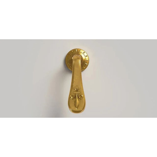Versailles Doré Brass Door Handles with Condemnation by Jérôme Bugara, Set of 3 For Sale - Image 4 of 8