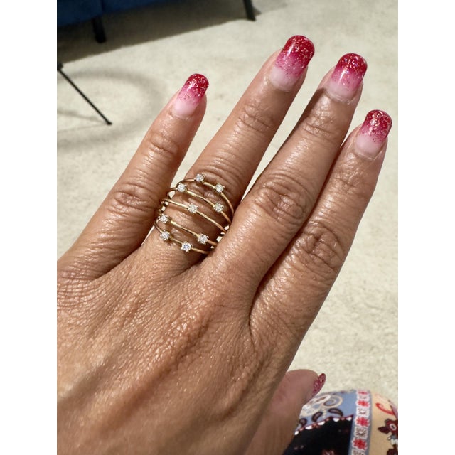 0.38 Carat Natural Round Cut Diamond Adjustable Cocktail Ring Item Specifics: 9 Round Cut Natural Diamonds weighing 0.38...