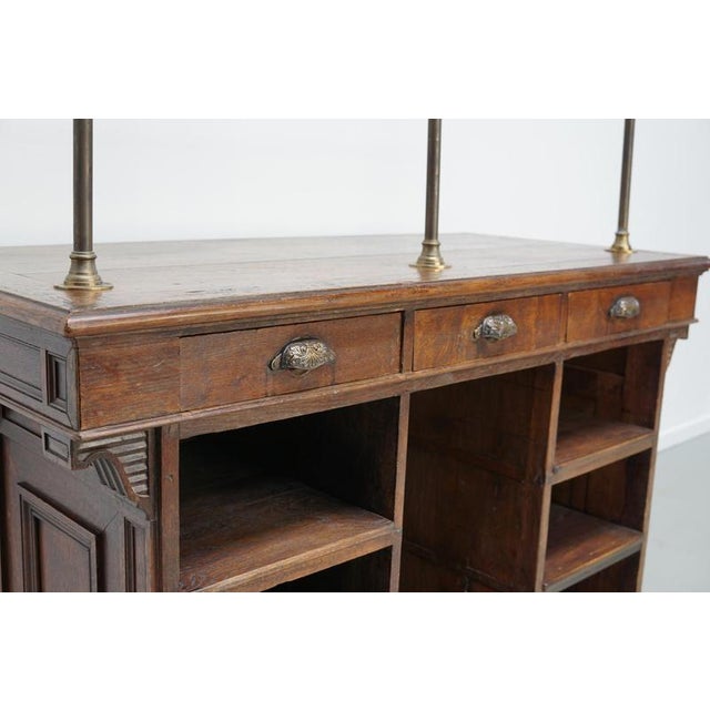 Antique 19th Century French Oak Shop Counter Cabinet For Sale - Image 9 of 18