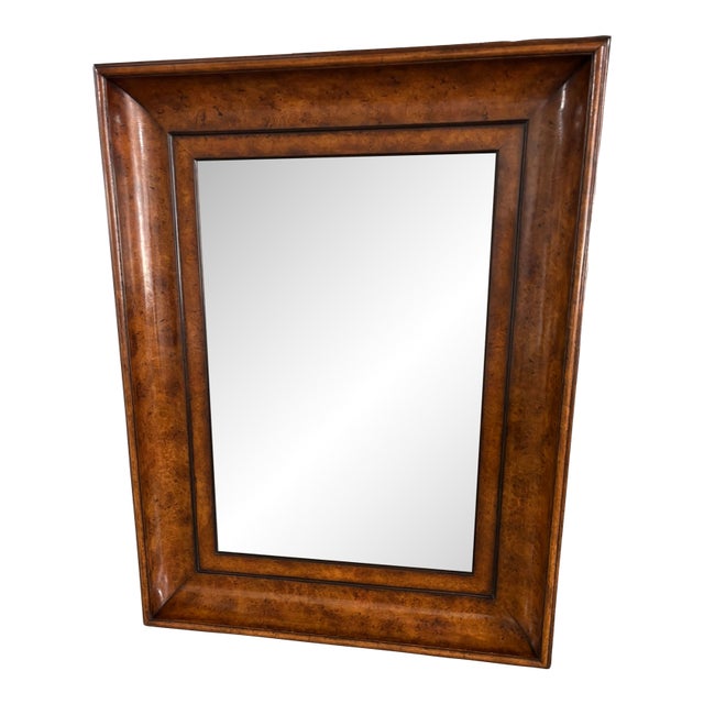 Neoclassical Style Large Molded Burl Walnut Veneer Mirror, Late 19th Century For Sale