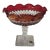 Vintage Ruby Red Flash Westmoreland Glass Co Waterford Crimped Footed Compote Candy Dish 1970s For Sale