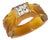 Vintage Art Deco Carved Bakelite and Paste Hinged Cuff, 1930s For Sale