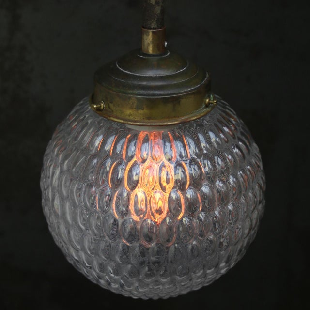 Mid-Century Brass Clear Glass Cast Iron Sconces Wall Light For Sale - Image 6 of 7