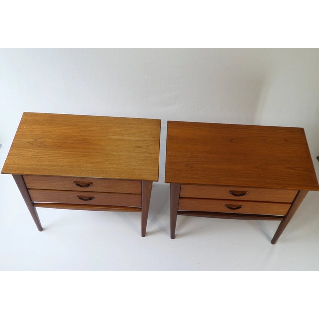 Mid-Century Modern Mid-Century Scandinavian Danish Teak Nightstands, Set of 2 For Sale - Image 3 of 10