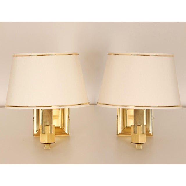 Art Deco Skyskraper Wall Lamps Mid Century Modern French Vintage Lamps - A Pair For Sale - Image 10 of 12