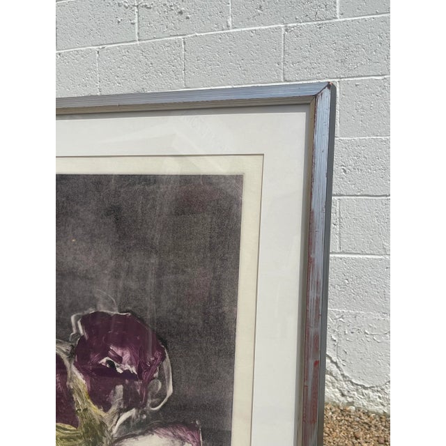 1970s Fritz Scholder Botanical Monotype "Purple Petunias #2" For Sale - Image 4 of 13