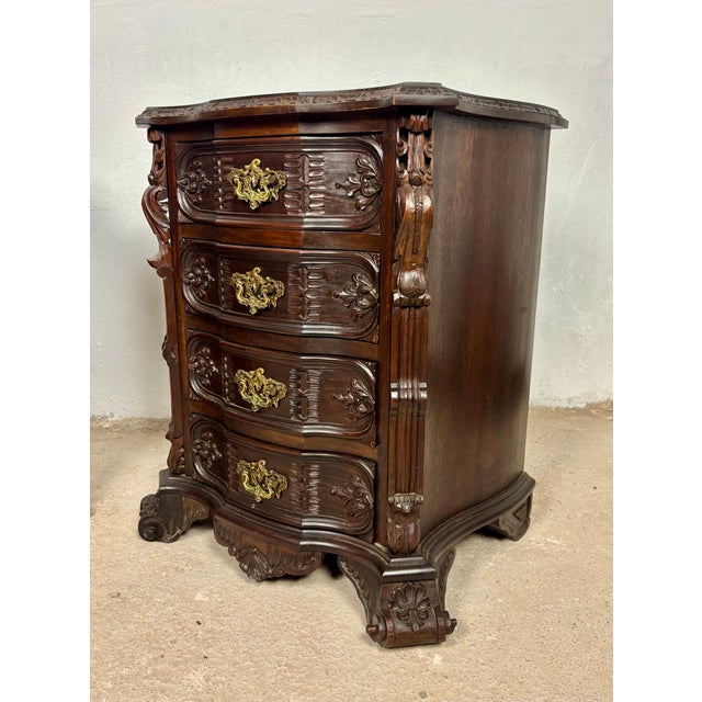 Rococo Pair of Carved Wood Bedside Cabinets, 1930s For Sale - Image 3 of 18