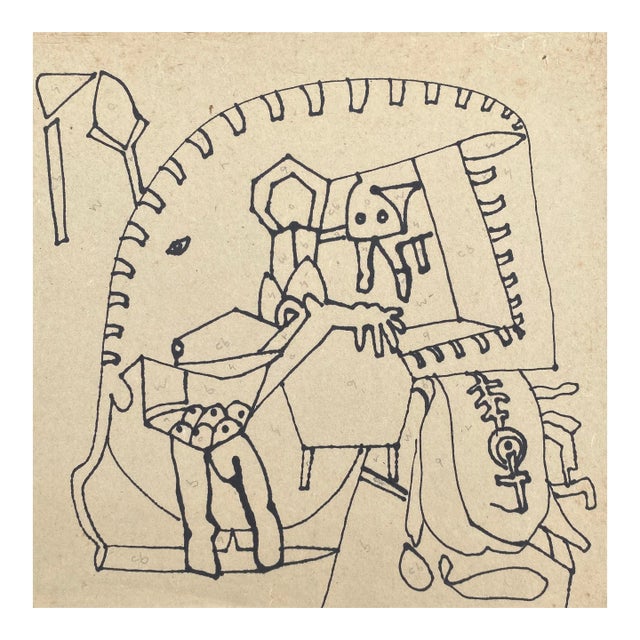 1970s Larry Connatser Modern Abstract Drawing For Sale