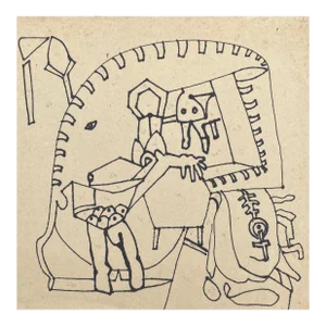 1970s Larry Connatser Modern Abstract Drawing