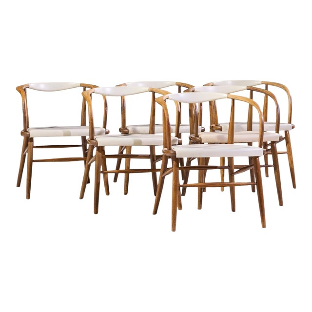 Jack Cartwright for Boling Chair Company Mid Century Walnut Dining Chairs - Set of 6 For Sale
