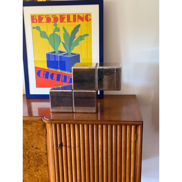 Postmodern Steel Tetris Sculpture, Italy 1980s For Sale - Image 10 of 13