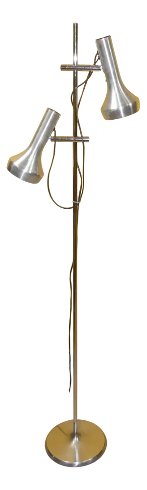 Metallic Silver Floor Lamp from SLZ Swisslamps International, 1970s